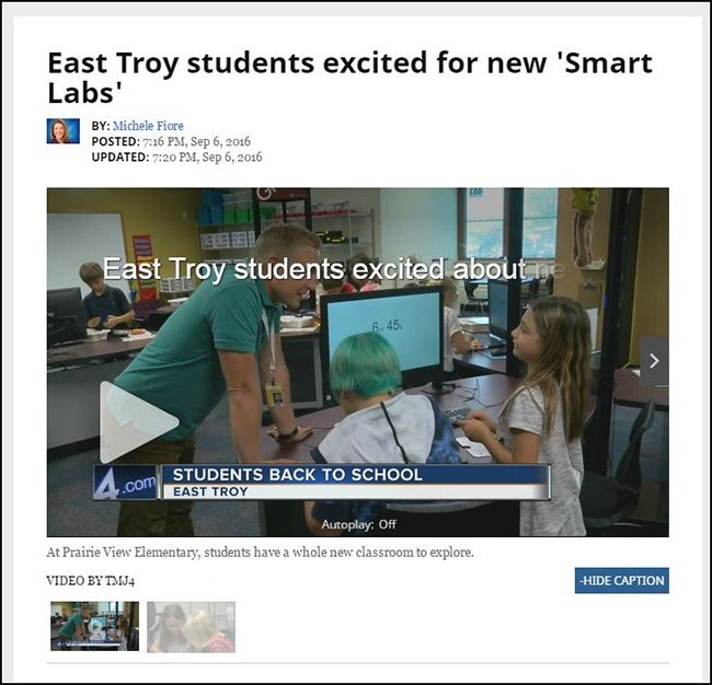 Prairie View Elementary SmartLab in the News