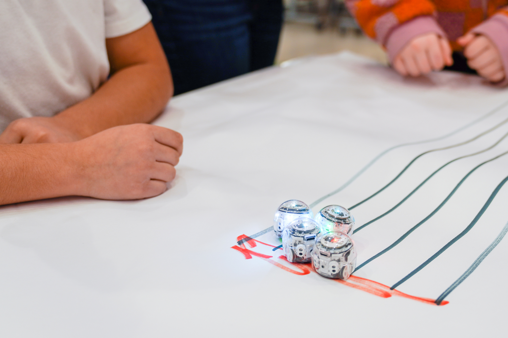 Ozobot at work with students in the SmartLab